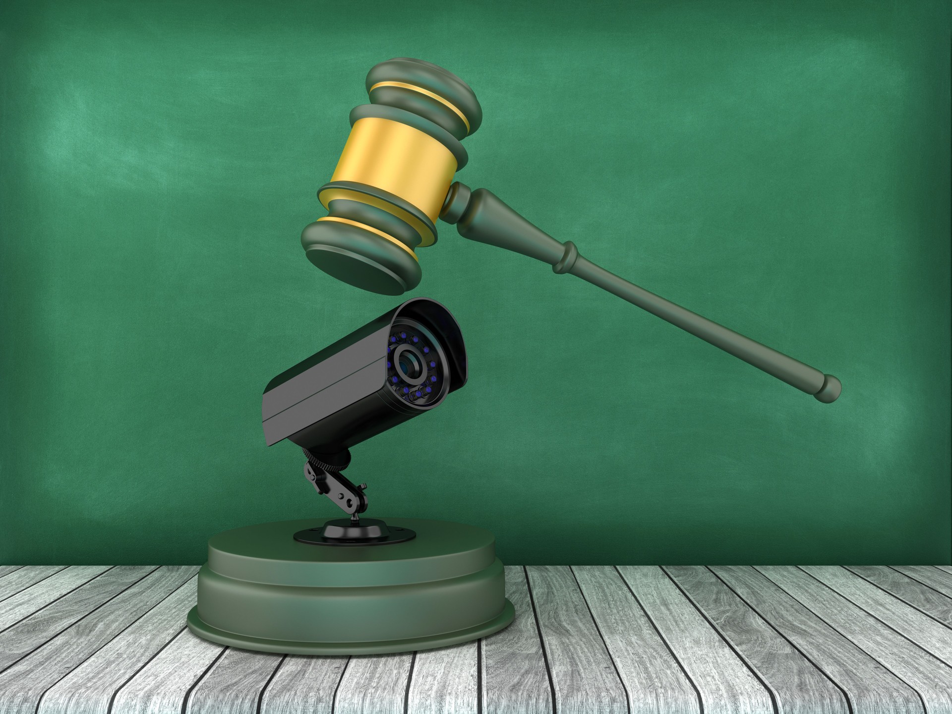 Security Camera with Legal Gavel